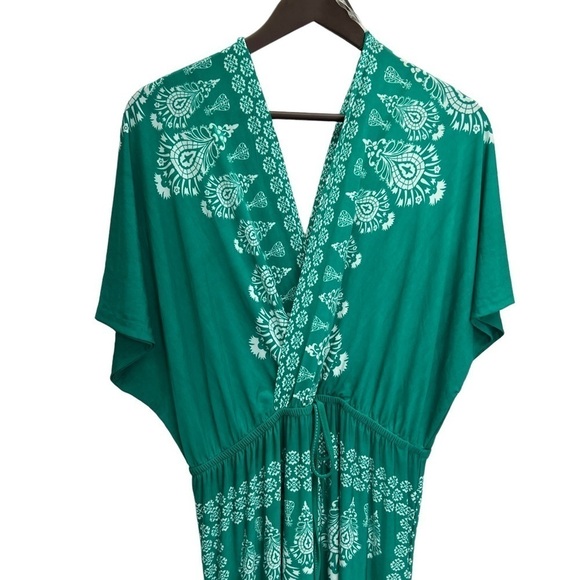 NWT Just Love Green V-Neck Wrap Maxi Dress Size 2X - Picture 2 of 13